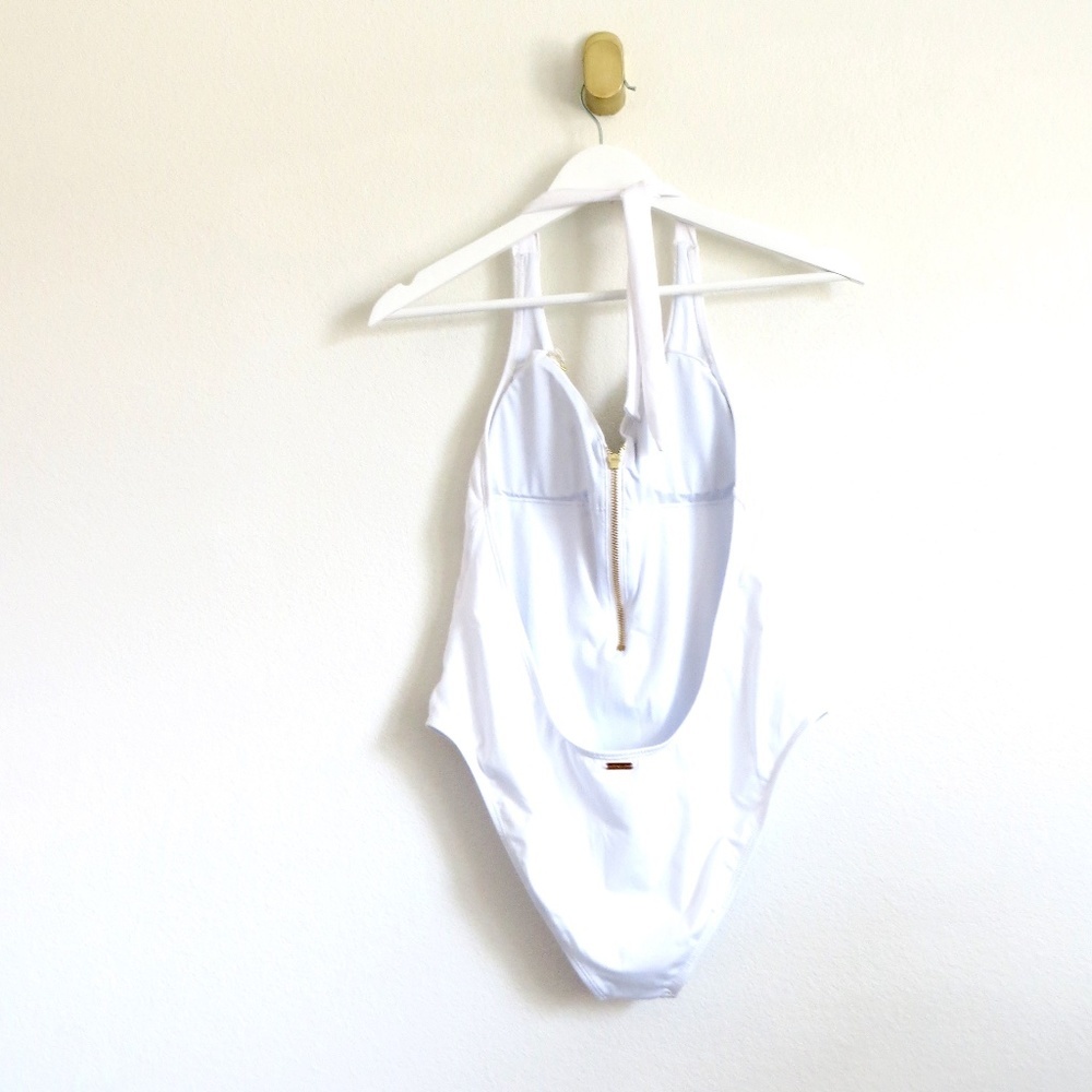 NEW! Kenny Flowers The Santorini Gold Zipper One Piece Swimsuit White SZ S, M, L - Picture 11 of 16